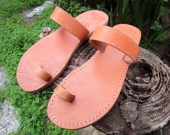 Handgefertigte griechische Lederzehenriemen-Sandalen mit gepolsterter Einlegesohlen-Option