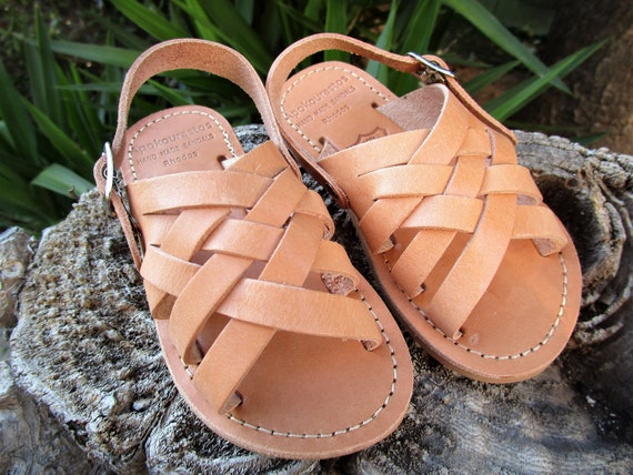 leren sandalen voor geweven kindersandalen -