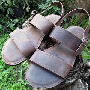 Slingback Sandals, Greek Leather Sandals with Cushioned Insoles, Men's Real Leather Sandals, Classic Backstrap Comfort Sandals