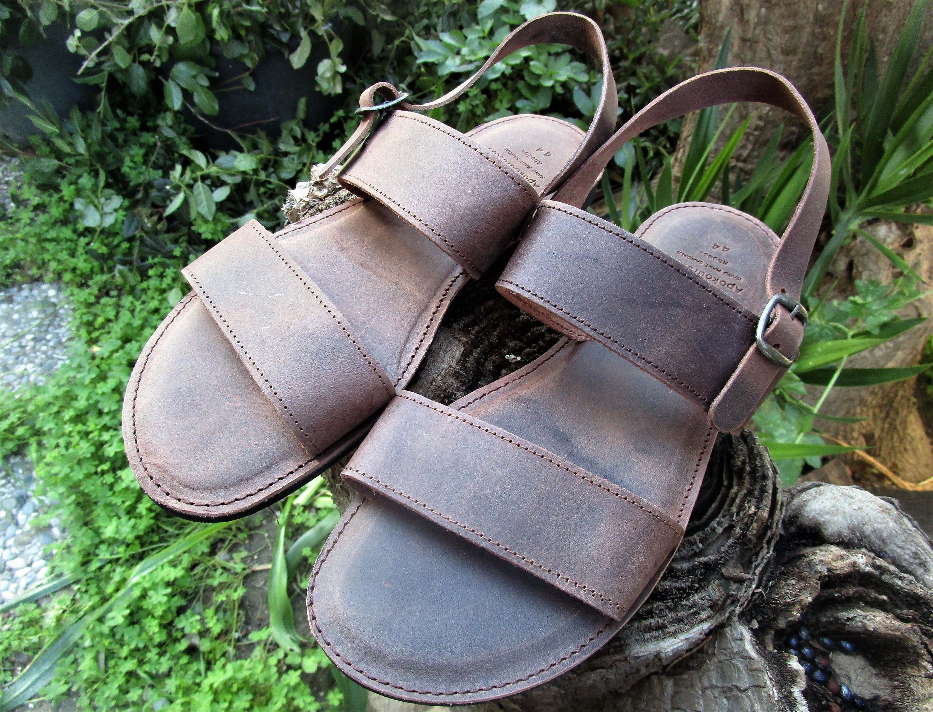 Greek Leather Sandals Men's Cushioned - Etsy
