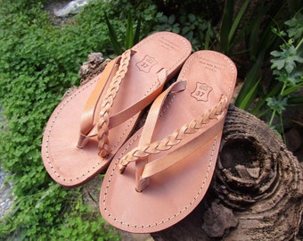 Women's Handmade Greek Leather Flip Flops With Cushioned Insole Option