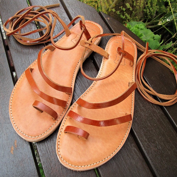 Lace Up Sandals, Handmade Greek Leather Sandals, Women's Real Leather Sandals, Tie Up Gladiator Sandals