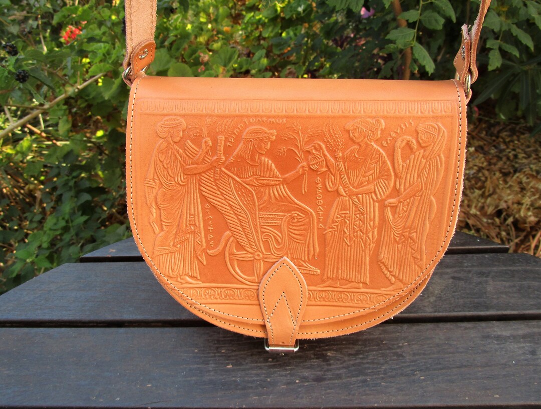 Handmade Greek Leather Bag Women's Crossbody Bag With Etsy