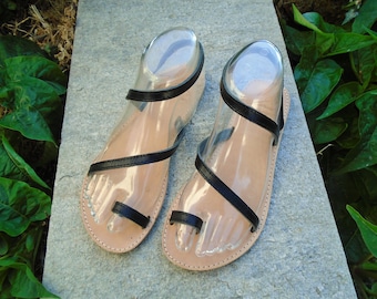 Sandales à bride arrière en cuir grecques faites main pour femmes