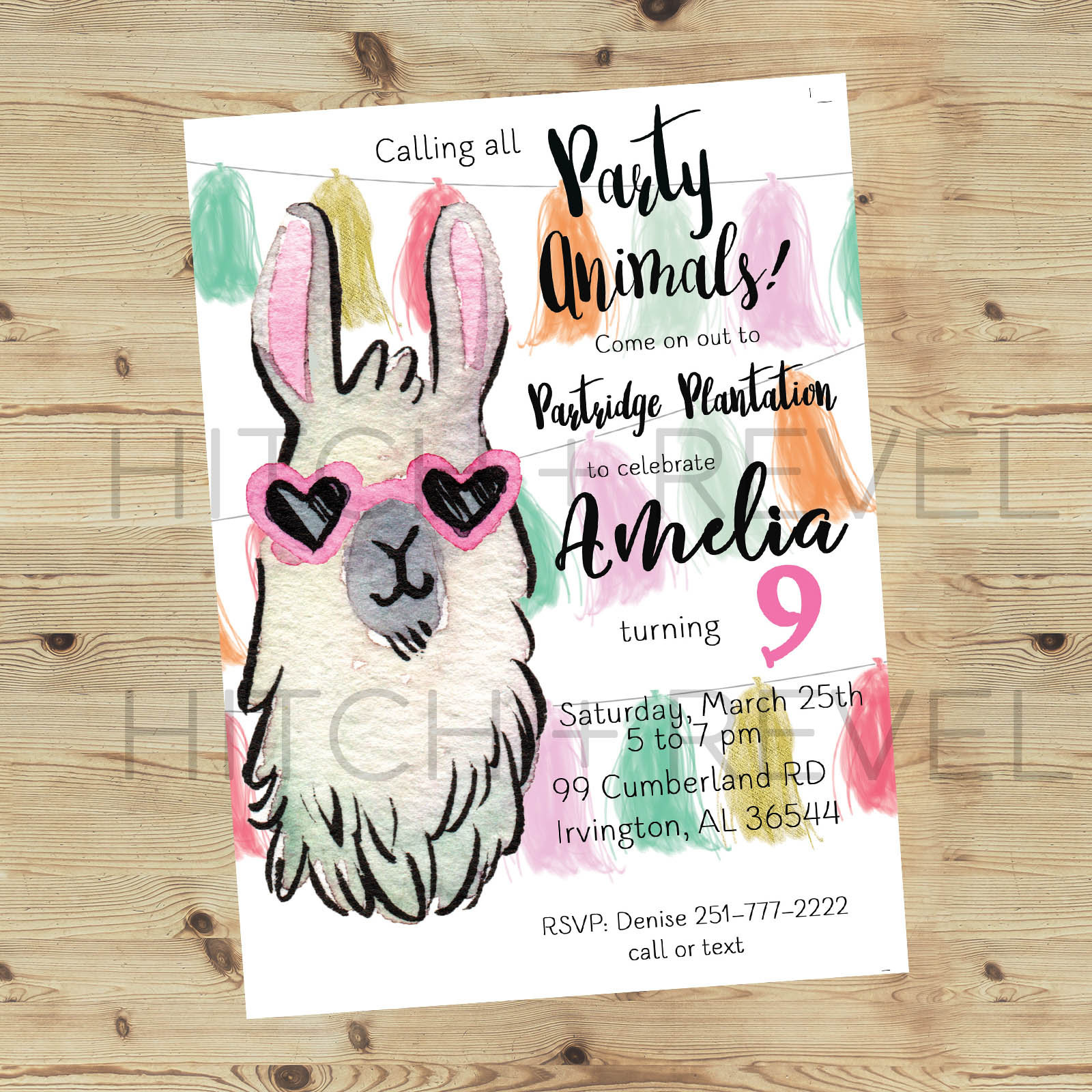 Llama Birthday Party Animal Invitation Printable Llama - Etsy
