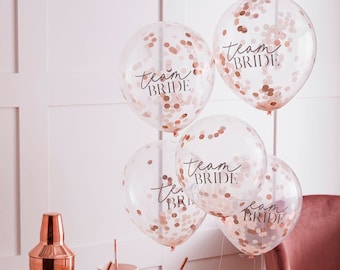 Team Bride Confetti Balloons, Hen Party Confetti Balloons, blush hen party balloons, Hen Party Decorations,Classy Hen Party