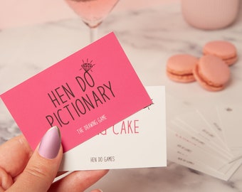 Hen Do Pictionary - Hen party Games - Hen Party Pictionary - hen night game - bachelorette game - bridal shower game - Pictionary