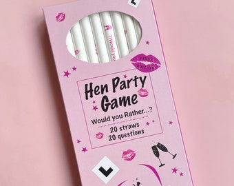 Hen Party Drinking Game - Would You Rather  - Hen Party Straws - Hen Party Drinking Game - Drink While You Think - Hen Party Games, 18+