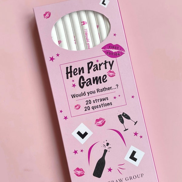 Hen Party Drinking Game - Would You Rather  - Hen Party Straws - Hen Party Drinking Game - Drink While You Think - Hen Party Games, 18+