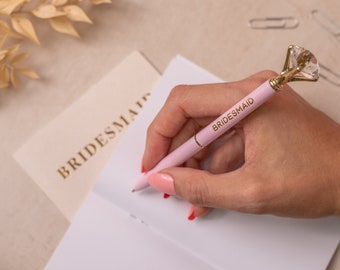 Stylo de demoiselle d'honneur, stylo pour proposition de demoiselle d'honneur, stylo pour organisation d'un enterrement de vie de jeune fille, cadeau de demoiselle d'honneur, stylo diamant, cadeaux pour proposition de demoiselle d'honneur