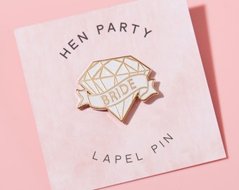 Bride Lapel Pin, Bride Badge, Bride Pin, Enamel Pin, Classy Hen Party, Hen Party Accessories, Bride to Be Badge, Bride to Be,