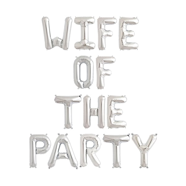 Wife of the Party Balloons, Hen Party Foil Balloons, Hen Party Balloons, Silver Hen Party Balloons ,Hen Party Decorations