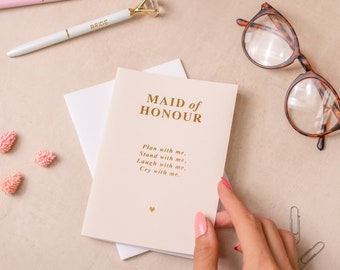 MAID OF HONOUR Notebook, Maid of Honour Proposal Gift, Maid of Honour Gold Foil Notebook, Maid of Honour gift, gold foil notebook,