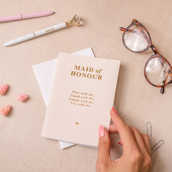 MAID OF HONOUR Notebook, Maid of Honour Proposal Gift, Maid of Honour Gold Foil Notebook, Maid of Honour gift, gold foil notebook,