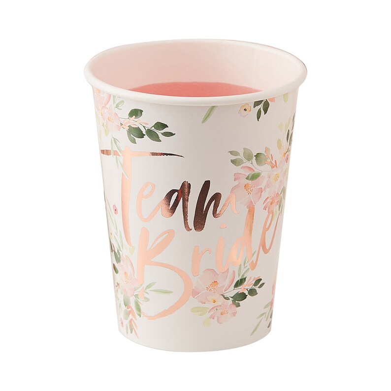 Hen Party Cups FLORAL Hen Party Cups Rose Gold Hen Party Etsy UK