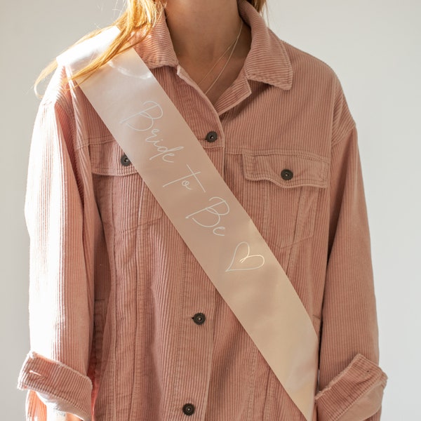 Peach Bride To Be Hen Party Sash, Classy Hen Party Sash for the Chic Bride To Be