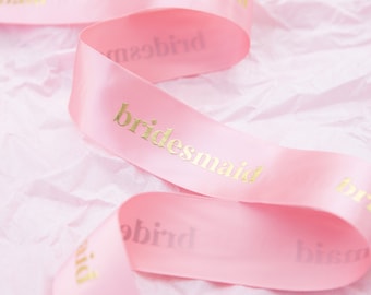 Bridesmaid Ribbon, Pink Hen Party Ribbon, Hen Party Ribbon, Hen Party Accessories, Gift ribbon, Hair Ribbon