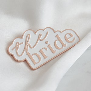 Bride Lapel Pin, Rose Gold & White Hen Party Lapel Pin, Hen Party Badge, Bride To Be Badge