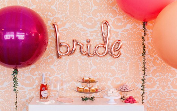 Bride Balloon Bride Script Balloonengagement Balloon Hen Etsy