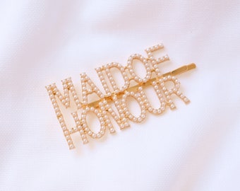 Pearl Maid of Honor Hair Slide, Maid of Honor voorstel cadeau, Maid of Honor bedankje geschenk, bruiloft haar, Maid of Honor haartoebehoren