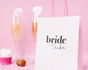 Pink Bride Tribe Gift Bag - Pink Hen Night Goody Bag - Hen Do Gift Bag - Paper Gift Bag