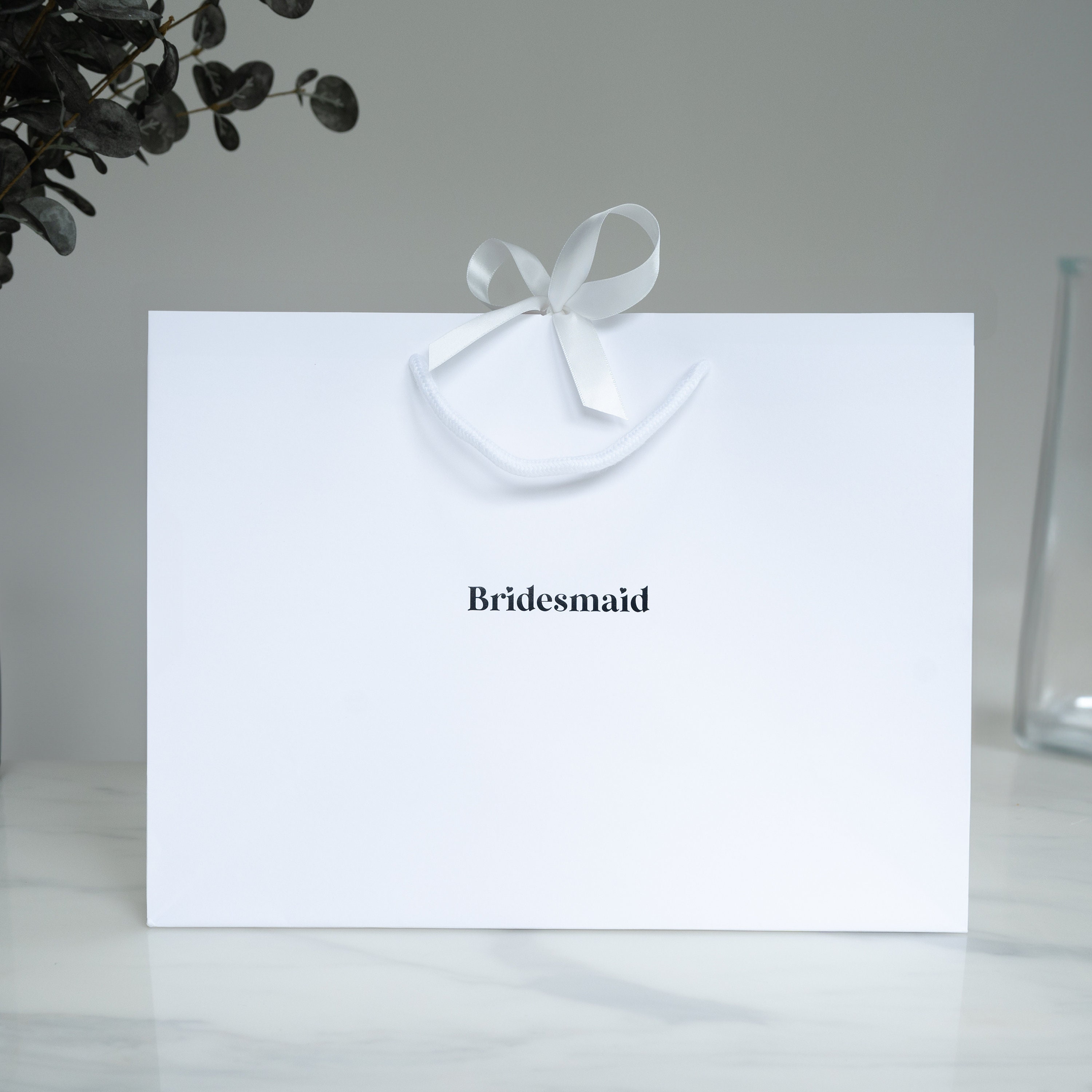 White Bridesmaid Gift Bag Etsy UK