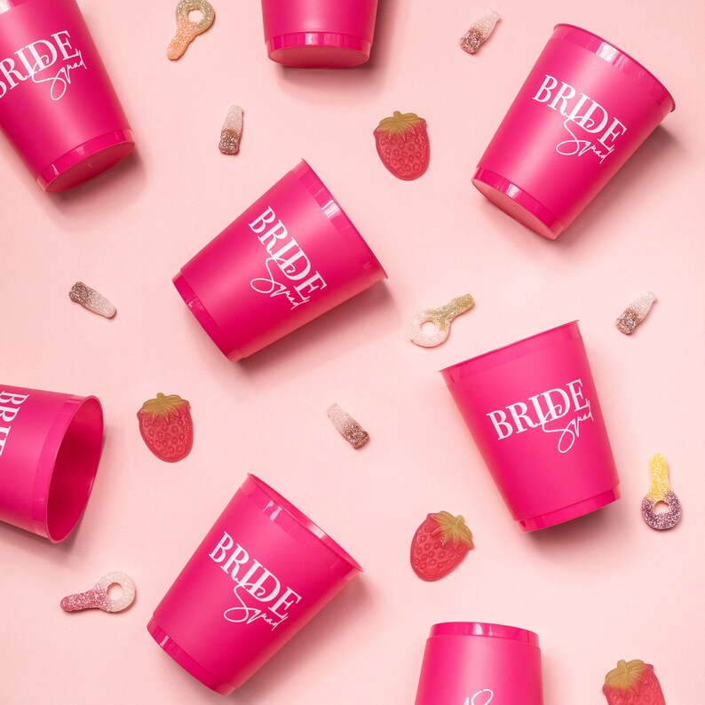 Large Hen Party Cups Reusable Hen Party Cups Hot Pink Hen Etsy UK