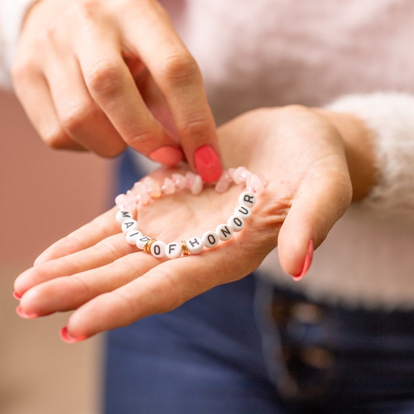 Crystal Maid of Honor armband, Maid of Honor kristal armband, handgemaakte Maid of Honor armband, Crystal Healing armband