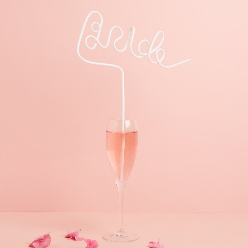 White Bride Straw, Hen Party Straw, Bridal Shower Straw, Bride Straw, Bride to Be Straw, Drinking Straw, hen do straw, cocktail straw image 4