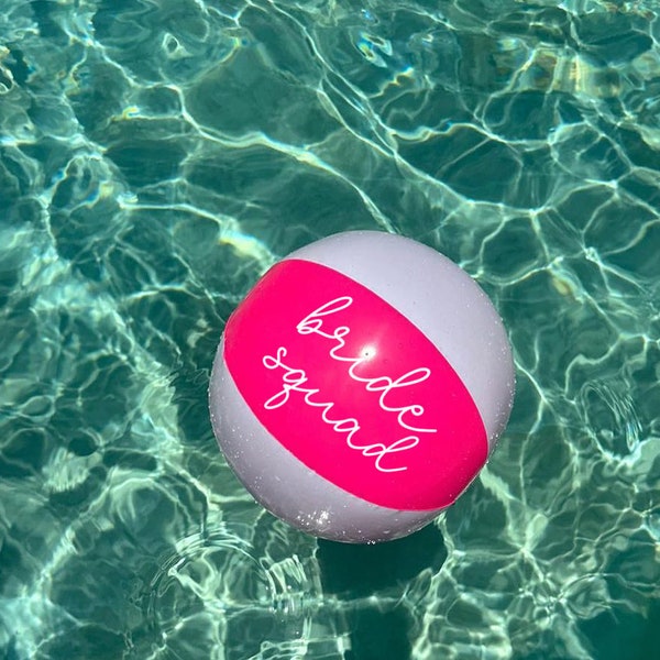 Bride Squad Hen Party Beach Ball, Ballon de plage adulte, Bride To Be Beach ball, Hen Party Pool Party, Ballon de plage rose et blanc