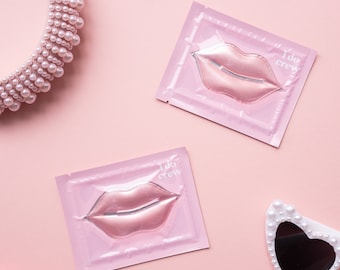 Roze vrijgezellenfeest lip gel masker, ik doe bemanning lip plumping gel masker, hydrogel lip masker, vrijgezellenfeest geschenken, vrijgezellenfeest gunst