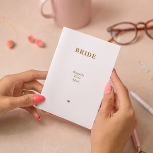 Bride-to-Be A6 Notebook: White Card with Gold Foil Accents - Wedding Planning