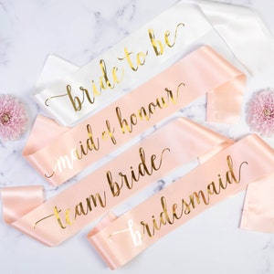 Bride Sash, Bride to Be Sash, Satin Bride Sash, Bridal Shower Sash, Classy Hen Party Sash, hen party sash, hen night sash, team bride sash image 2