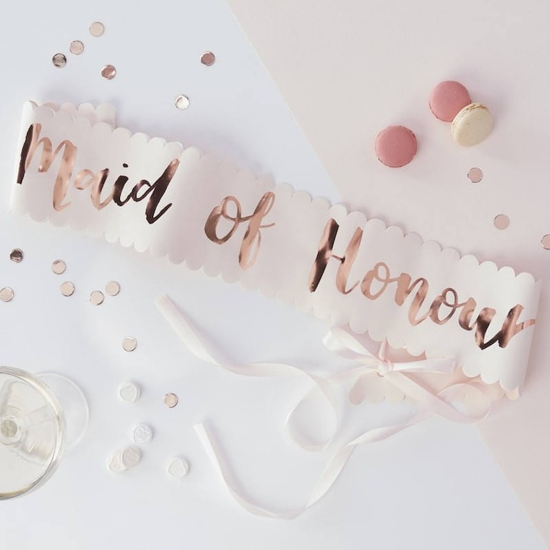 Team Bride Party Hen Night Pink Rose Gold BRIDE TO BE Sash Accessory Decoration