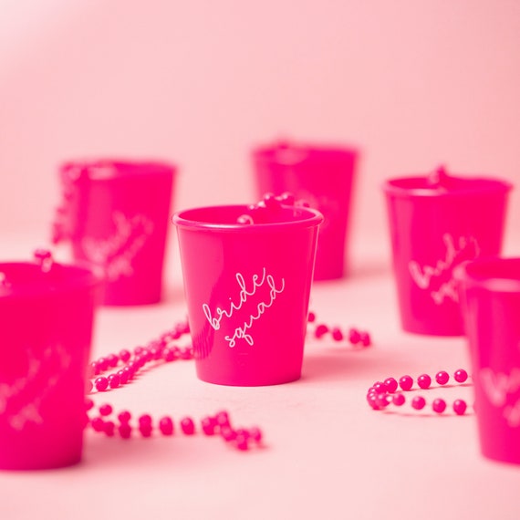 Amazon.com: MGupzao Bachelorette Party Favors Shot Glass Necklace 12Pcs  Bride to Be and Team Bride Cup Necklace with Plastic Beads for Bridal  Shower Engagement Party Black and White : Home & Kitchen