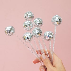 Disco Ball Drink Stirrer, Glitter ball cocktail accessory, Last Disco Hen Party decorations,