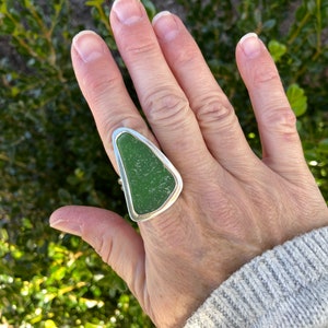 Sea glass ring size 8