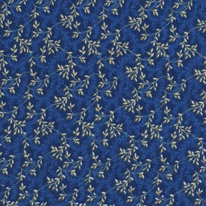 Navy Floral Fabric, Navy Print Fabric, Fabric by the Yard, Navy sewing fabric, quilt fabric image 2