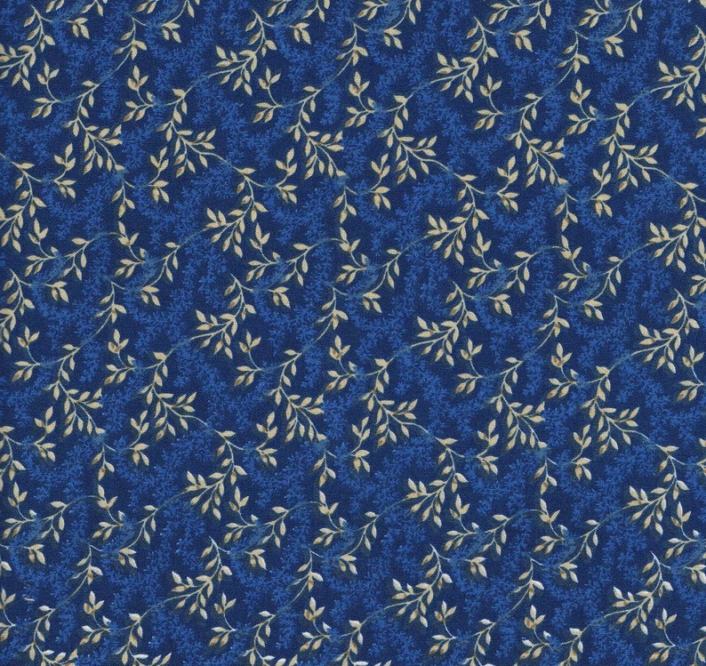 Navy Floral Fabric, Navy Print Fabric, Fabric by the Yard, Navy sewing fabric, quilt fabric image 1