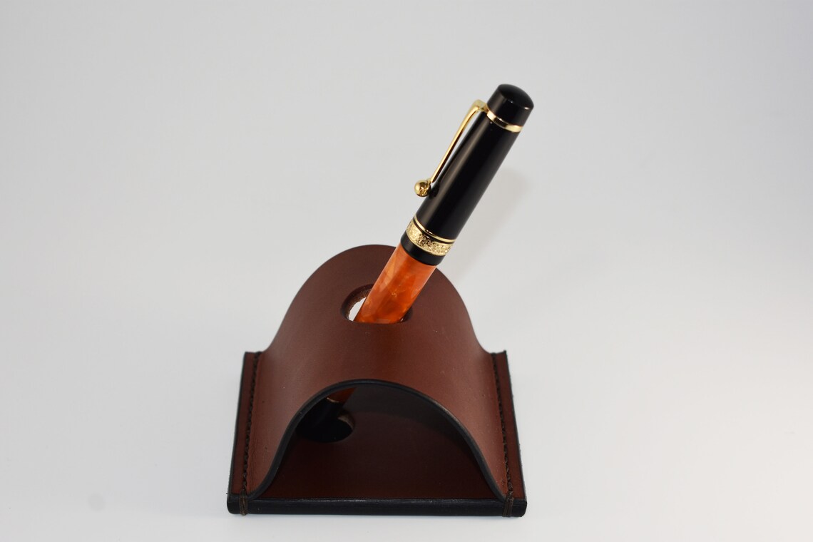 Fountain Pen Holder Fountain Pen Stand Leather Single Desk Etsy