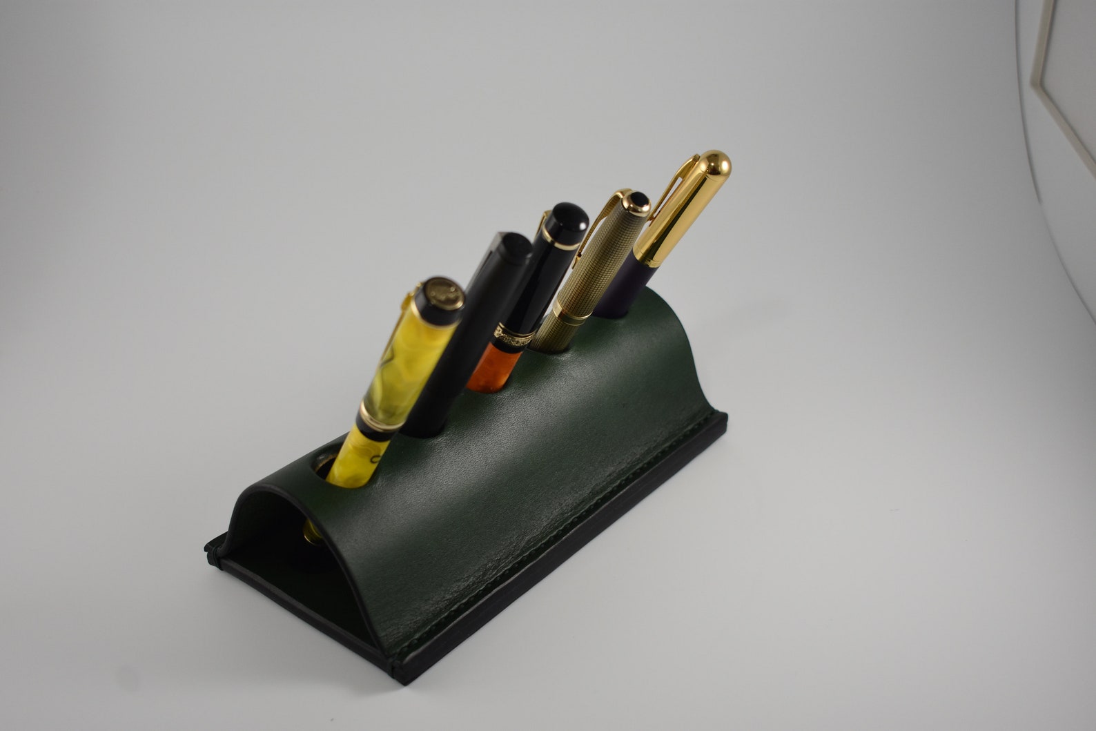 Desk Pen Holder Executive Pen Holder for Desk Leather 5 Etsy