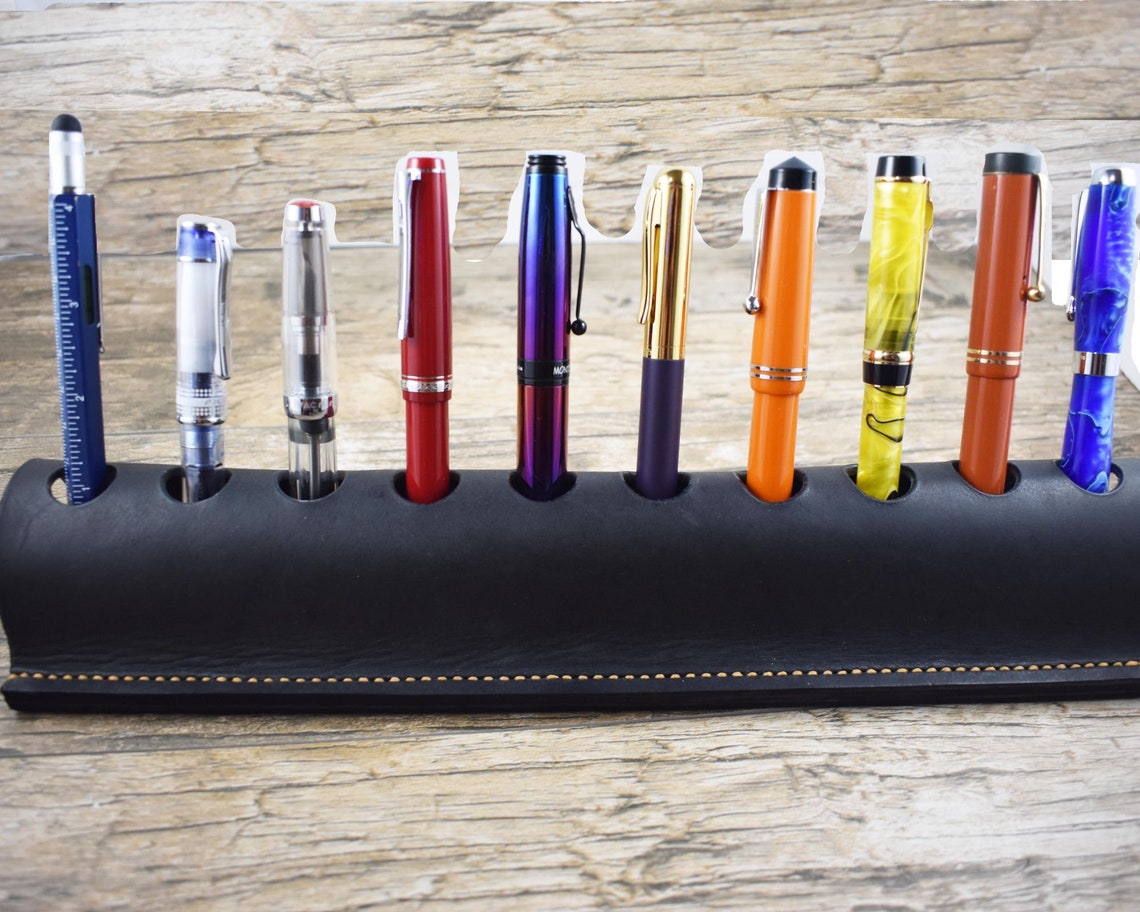 Fountain Pen Stand Desk Pen Holder Leather 10 Pen Holder for Etsy