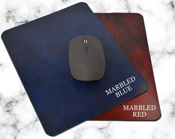 Personalized Limited Edition Colors of Luxurious Leather Mouse Pad 8 x 10 for Work From Home Office, WFH Office Accessories