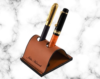 Pen Holder, Executive Fountain Pen Case, Leather 1 to 10 Pen Holder for Desk, Desk Pen Holder, Fountain Pen Stand Personalized