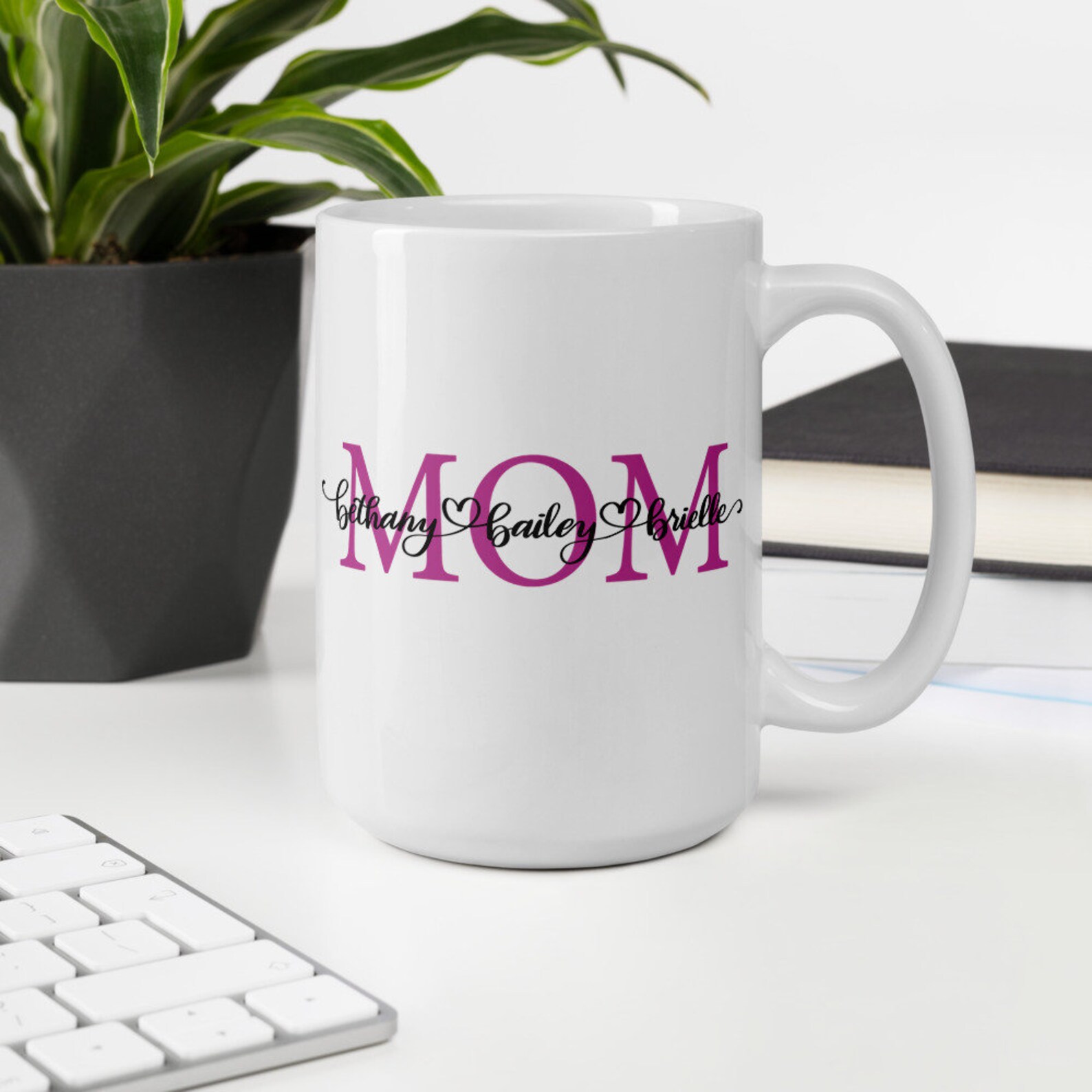 Mom with kids names Coffee Tea Cup Mug Personalize Etsy