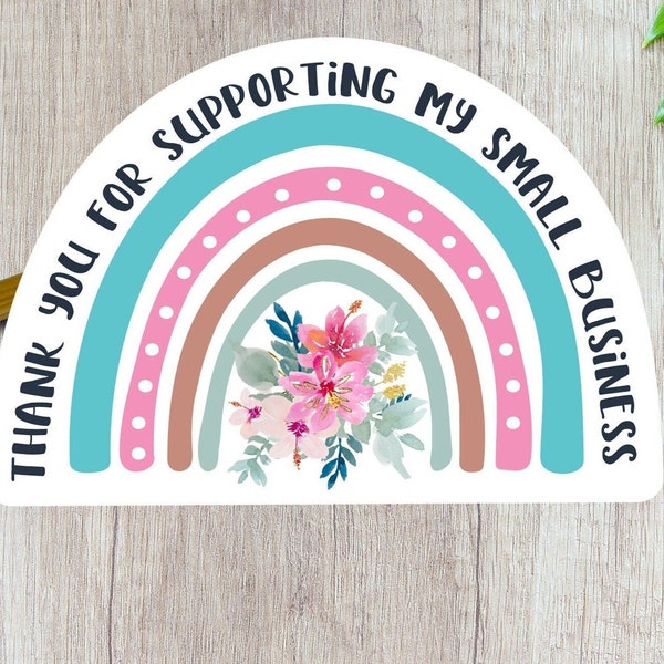 21 Thank You For Supporting My Small Business Rainbow Stickers, Thank You For Your Order, Envelope Seals, Happy Mail Stickers Shopping Small
