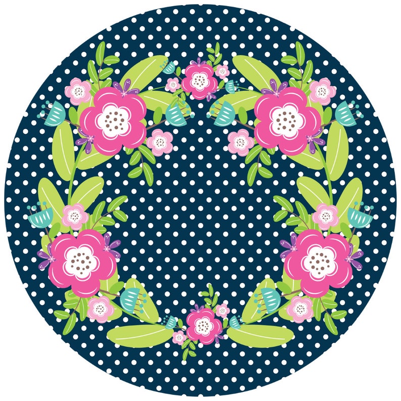 Floral Flowers Cardstock Round Cutouts Cardstock Circles Etsy