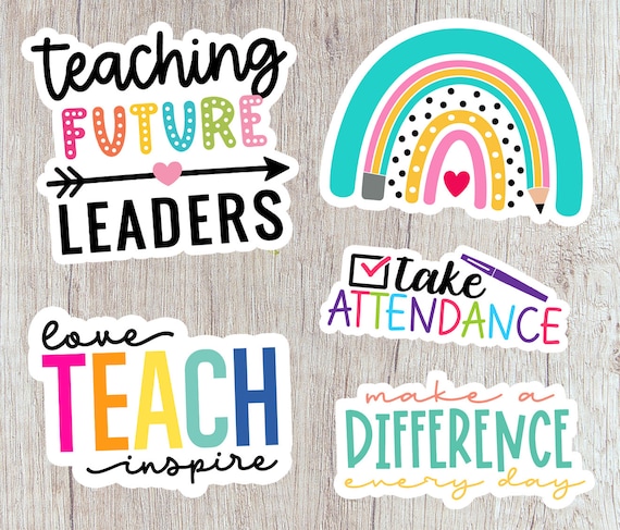 Teacher Sticker Bundle, Teacher Stickers, Laptop Stickers, Water