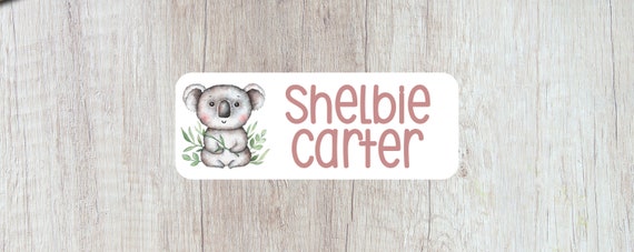 Koala Bear Name Label STICKERS School Supply Labels Daycare - Etsy
