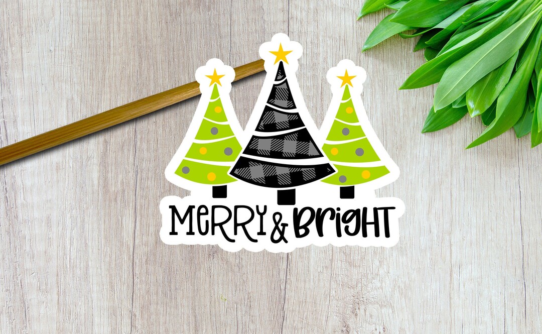 24 Merry and Bright STICKERS Christmas Trees STICKERS Etsy